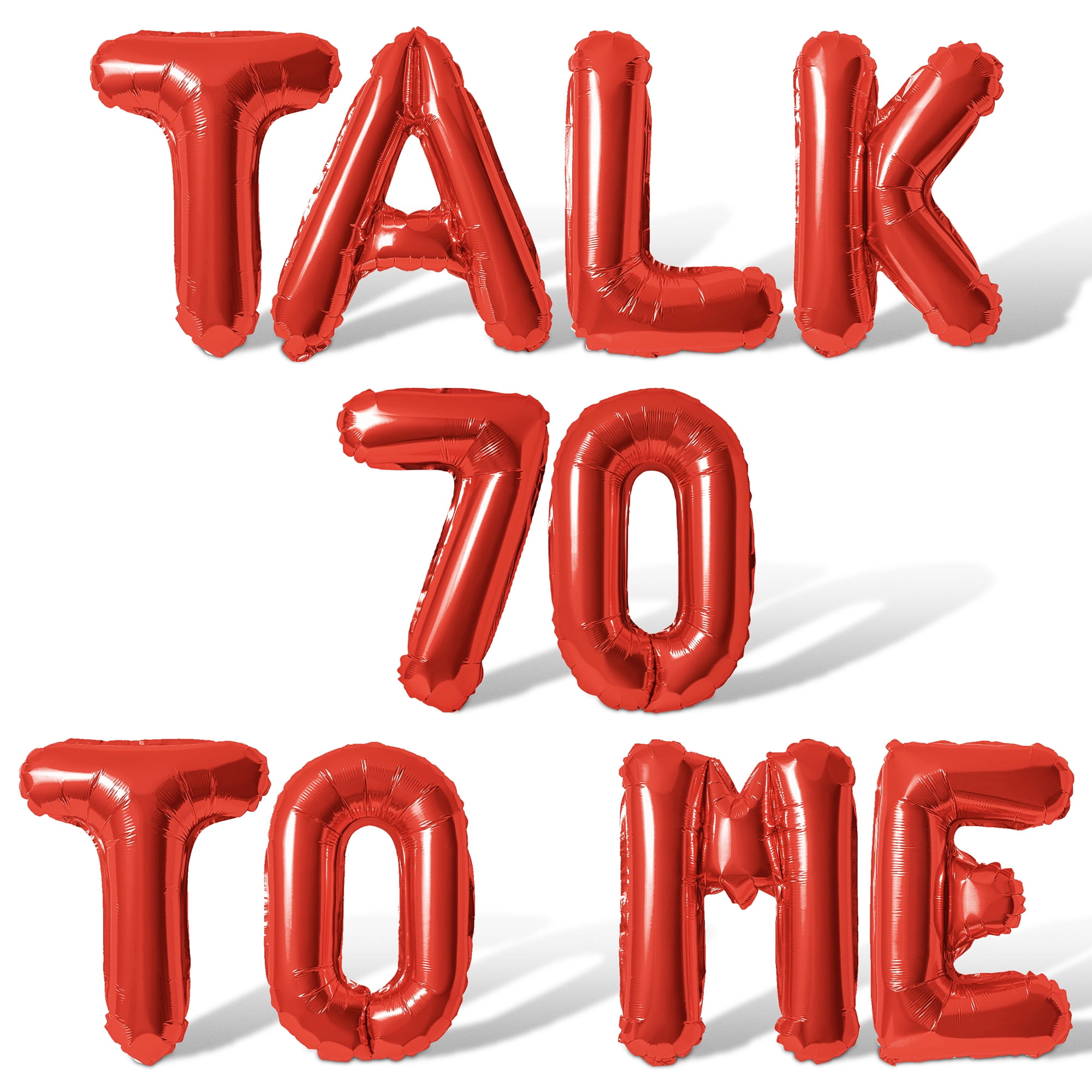 70th Red Lettering Letter Balloons - TALK 70 TO ME 16