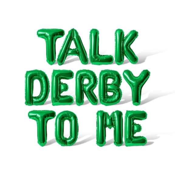 Letter Balloons - TALK DERBY TO ME 16" Inch Alphabet Letters Foil Mylar Balloon Kentucky Derby Day Party Banner (Green)