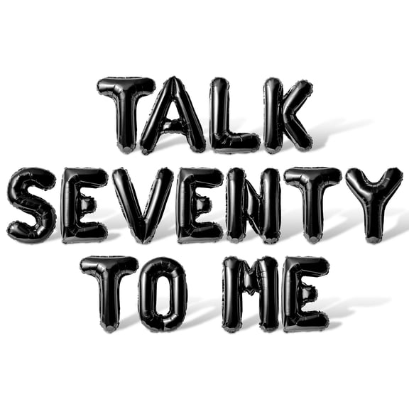 Letter Balloons - TALK SEVENTY TO ME 16" Inch Alphabet Letters Foil Mylar Balloon 70th Birthday Party Banner (Black)