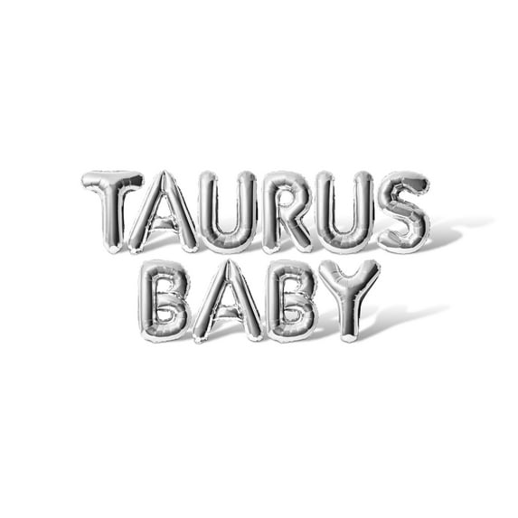 Letter Balloons - TAURUS BABY 16" Inch Alphabet Letters Foil Mylar Balloon Birthday Party Banner (Silver)