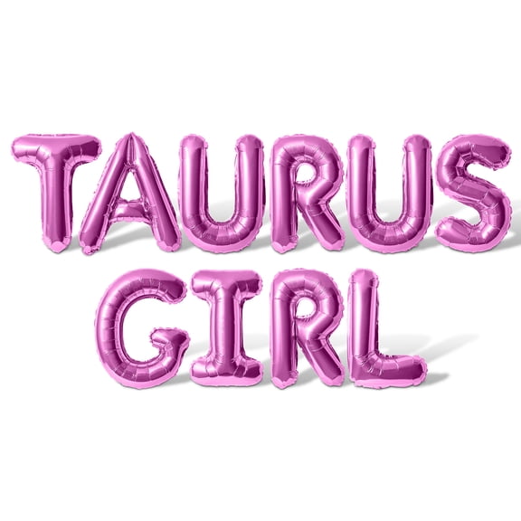 Letter Balloons - TAURUS GIRL 16" Inch Alphabet Letters Foil Mylar Balloon Taurus Birthday Party Banner (Pink)