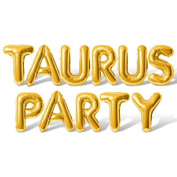 Letter Balloons - TAURUS PARTY 16" Inch Alphabet Letters Foil Mylar Balloon Taurus Birthday Party Banner (Gold)