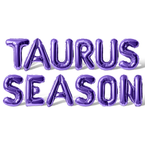 Letter Balloons - TAURUS SEASON 16" Inch Alphabet Letters Foil Mylar Balloon Taurus Birthday Party Banner (Purple)