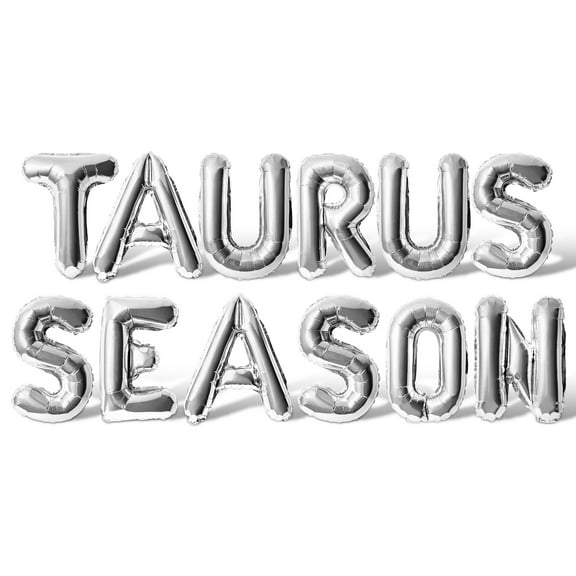 Letter Balloons - TAURUS SEASON 16" Inch Alphabet Letters Foil Mylar Balloon Taurus Birthday Party Banner (Silver)