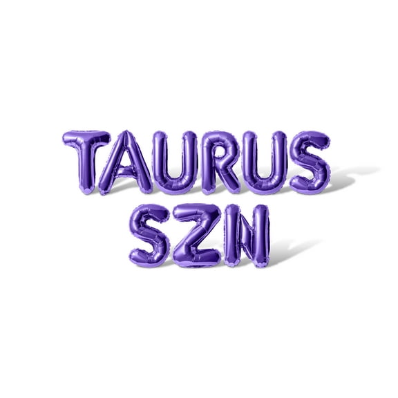 Letter Balloons - TAURUS SZN 16" Inch Alphabet Letters Foil Mylar Balloon Birthday Party Banner (Purple)
