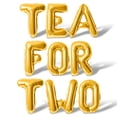 thumbnail image 1 of Letter Balloons - TEA FOR TWO 16" Inch Alphabet Letters Foil Mylar Balloon 2nd Birthday Party Banner (Gold), 1 of 5