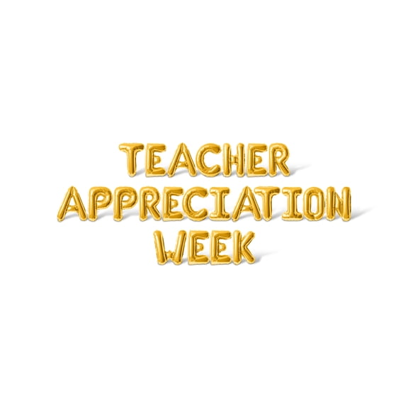 Letter Balloons - TEACHER APPRECIATION WEEK 16" Inch Alphabet Letters Foil Mylar Balloon Teacher Appreciation Party Banner (Gold)