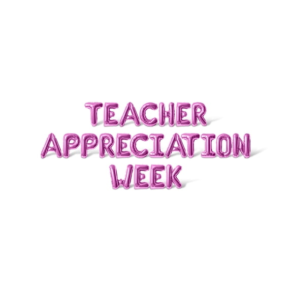 Letter Balloons - TEACHER APPRECIATION WEEK 16" Inch Alphabet Letters Foil Mylar Balloon Teacher Appreciation Party Banner (Pink)