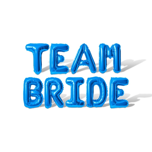Letter Balloons - TEAM BRIDE 16" Inch Alphabet Letters Foil Mylar Balloon Bachelorette Party or Bridal Shower Banner (Blue)