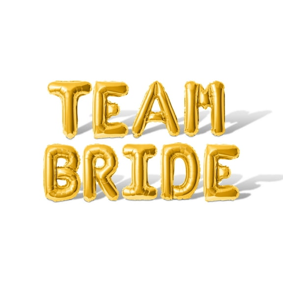 Letter Balloons - TEAM BRIDE 16" Inch Alphabet Letters Foil Mylar Balloon Bachelorette Party or Bridal Shower Banner (Gold)