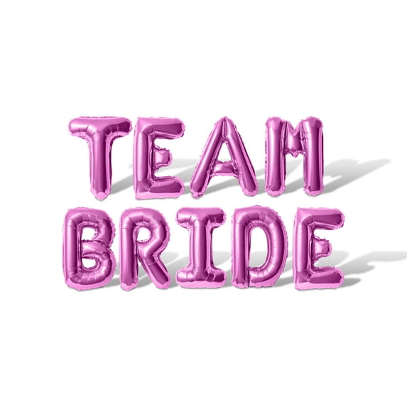 Letter Balloons - TEAM BRIDE 16" Inch Alphabet Letters Foil Mylar Balloon Bachelorette Party or Bridal Shower Banner (Pink)