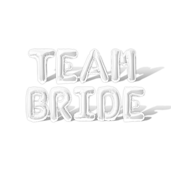 Letter Balloons - TEAM BRIDE 16" Inch Alphabet Letters Foil Mylar Balloon Bachelorette Party or Bridal Shower Banner (White)
