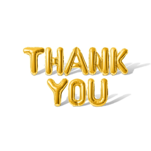 Letter Balloons - THANK YOU 16" Inch Alphabet Letters Foil Mylar Balloon Appreciation Party Banner (Gold)
