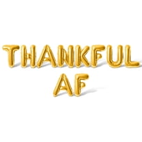 Letter Balloons - THANKFUL AF 16" Inch Alphabet Letters Foil Mylar Balloon Thanksgiving Party Banner (Gold)