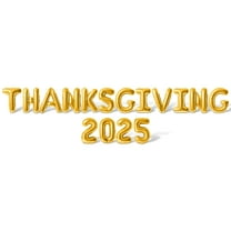 Letter Balloons - THANKSGIVING 2025 16" Inch Alphabet Letters Foil Mylar Balloon Thanksgiving Party Banner (Gold)