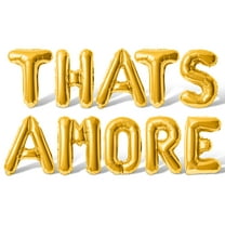 Letter Balloons - THATS AMORE 16" Inch Alphabet Letters Foil Mylar Balloon Bachelorette Party Banner (Gold)