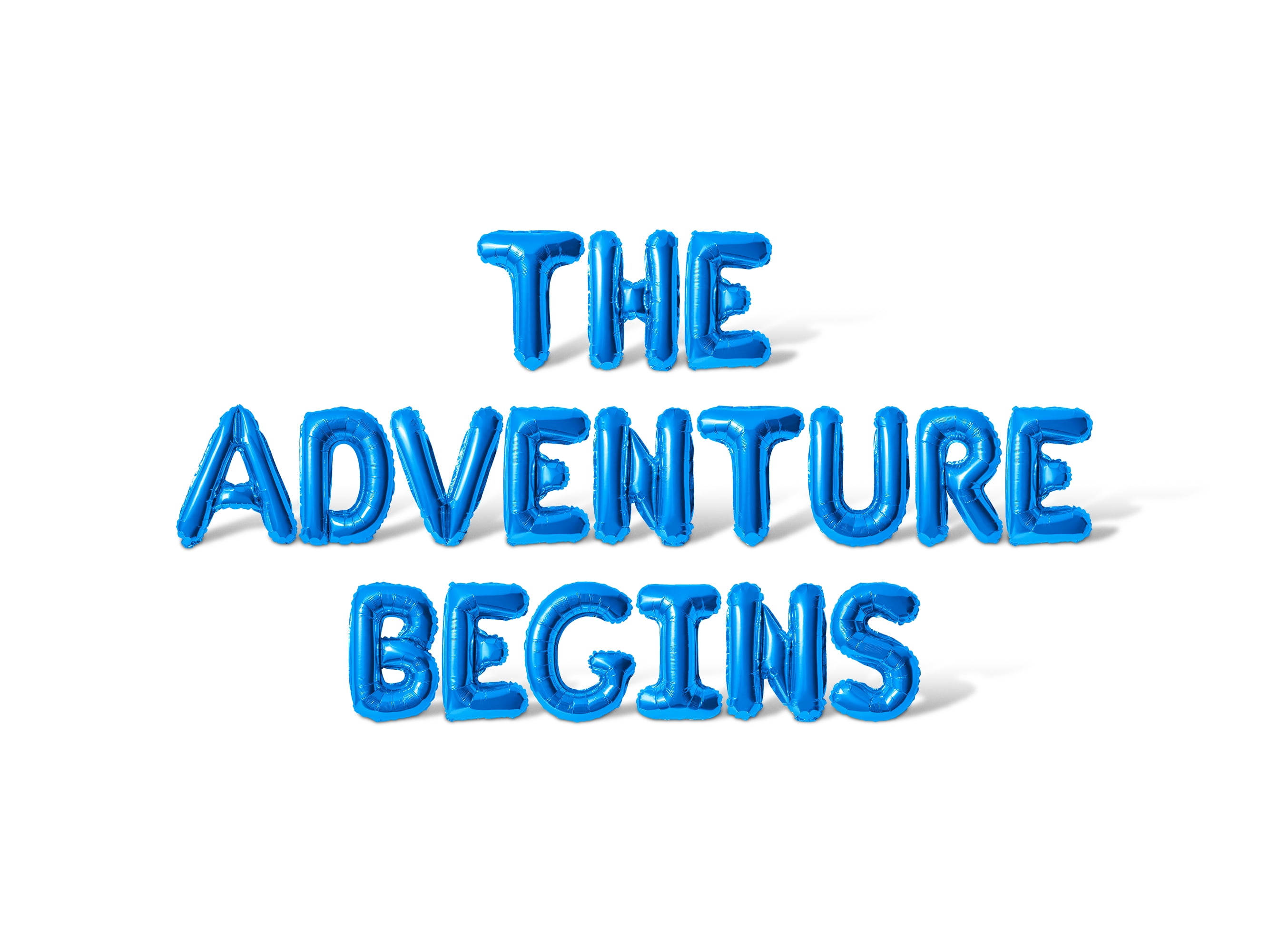Letter Balloons - THE ADVENTURE BEGINS 16" Inch Alphabet Letters Foil Mylar Balloon Graduation Day Party Banner (Blue)