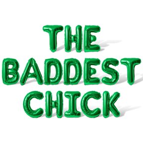 Letter Balloons - THE BADDEST CHICK 16" Inch Alphabet Letters Foil Mylar Balloon Birthday Party Banner (Green)