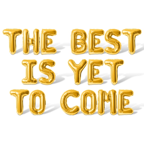 Letter Balloons - THE BEST IS YET TO COME 16" Inch Alphabet Letters Foil Mylar Balloon Retirement Party Banner (Gold)