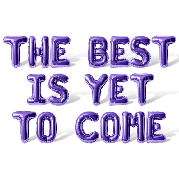 Letter Balloons - THE BEST IS YET TO COME 16" Inch Alphabet Letters Foil Mylar Balloon Retirement Party Banner (Purple)