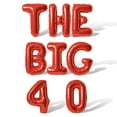 thumbnail image 1 of Letter Balloons - THE BIG 4 0 16" Inch Alphabet Letters Foil Mylar Balloon 40th Birthday Party Banner (Red), 1 of 5