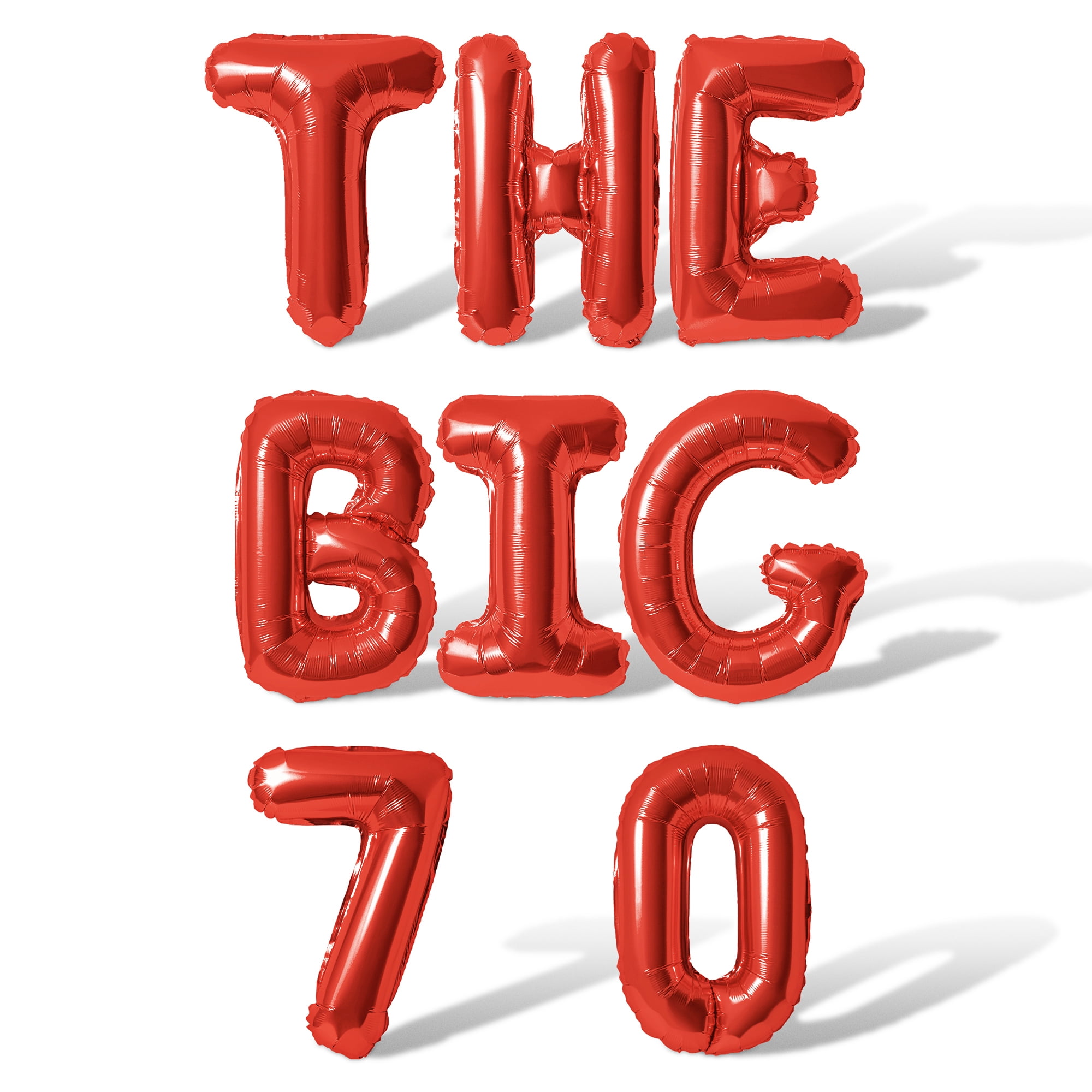 70th Red Lettering Letter Balloons - THE BIG 7 0 16