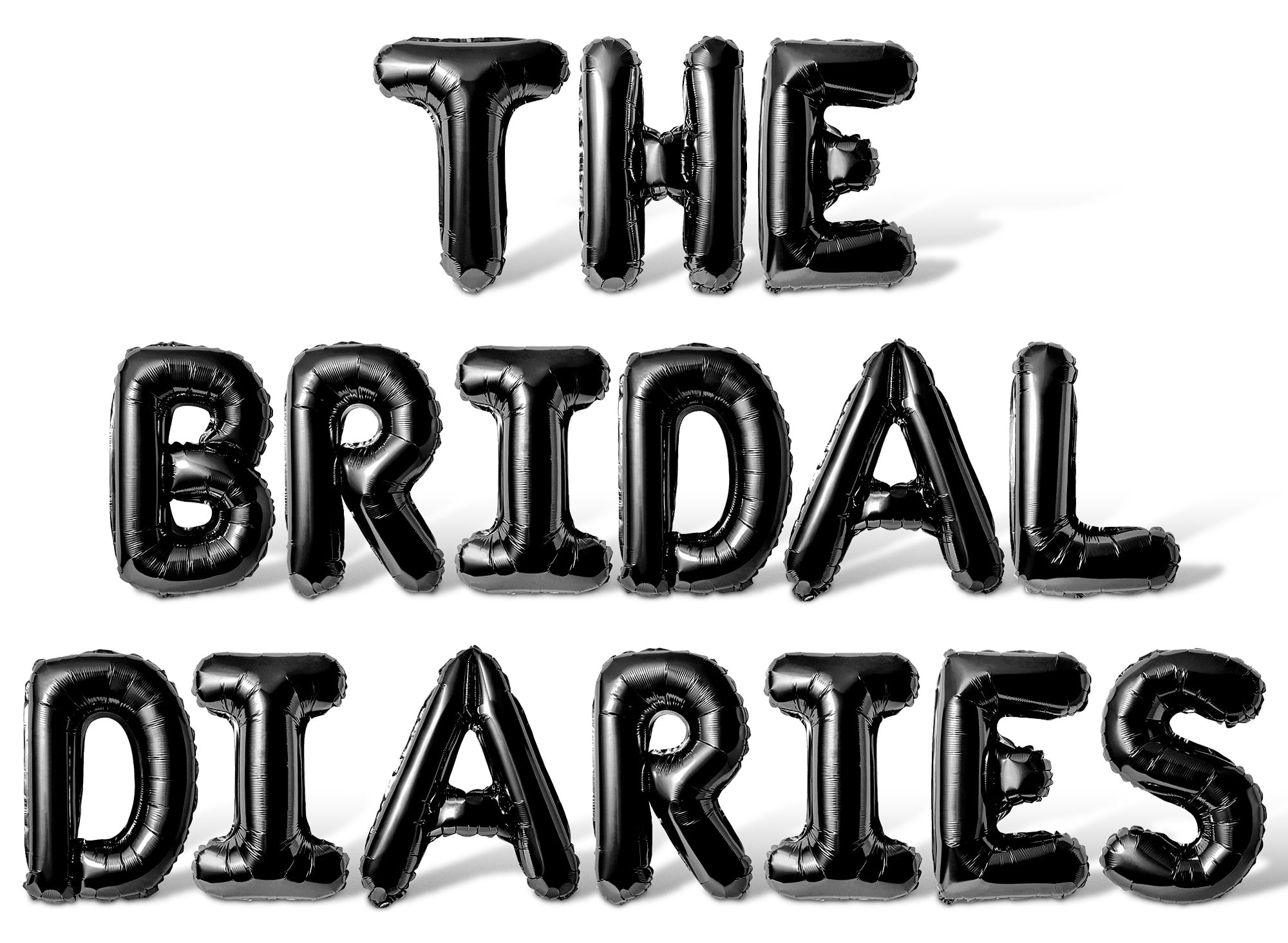 Letter Balloons - THE BRIDAL DIARIES 16" Inch Alphabet Letters Foil Mylar Balloon Bachelorette Party Banner (Black)