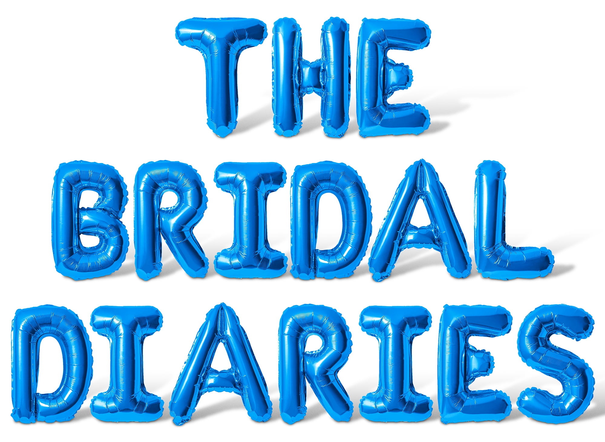 Letter Balloons - THE BRIDAL DIARIES 16" Inch Alphabet Letters Foil Mylar Balloon Bachelorette Party Banner (Blue)