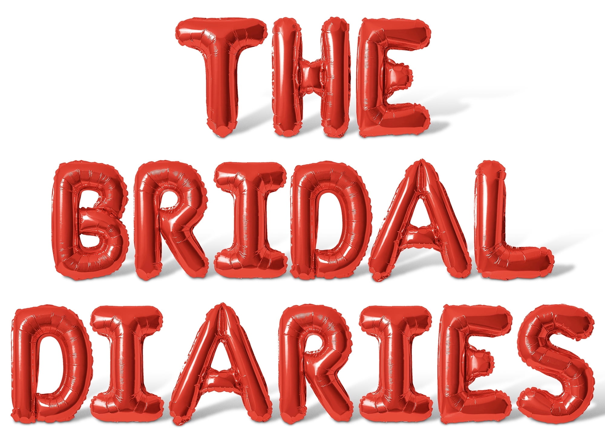 Letter Balloons - THE BRIDAL DIARIES 16" Inch Alphabet Letters Foil Mylar Balloon Bachelorette Party Banner (Red)