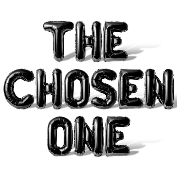 Letter Balloons - THE CHOSEN ONE 16" Inch Alphabet Letters Foil Mylar Balloon 1st Birthday Party Banner (Black)