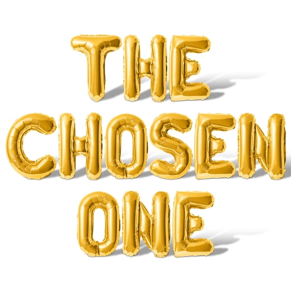 Letter Balloons - THE CHOSEN ONE 16" Inch Alphabet Letters Foil Mylar Balloon 1st Birthday Party Banner (Gold)