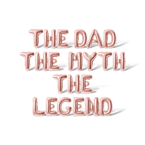 Letter Balloons - THE DAD THE MYTH THE LEGEND 16" Inch Alphabet Letters Foil Mylar Balloon Father's Day Party Banner (Rose Gold)