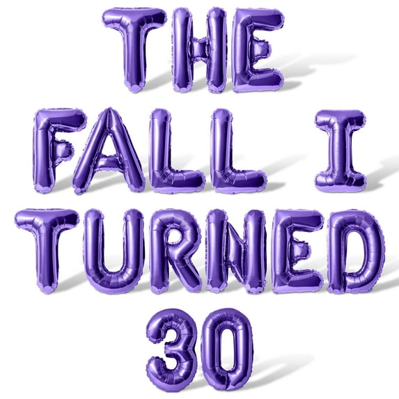 Letter Balloons - THE FALL I TURNED 30 16" Inch Alphabet Letters Foil Mylar Balloon 30th Birthday Party Banner (Purple)