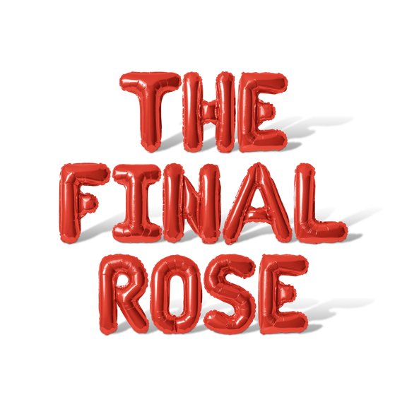 Letter Balloons - THE FINAL ROSE 16" Inch Alphabet Letters Foil Mylar Balloon Bachelorette or Bridal Shower Party Banner (Red)
