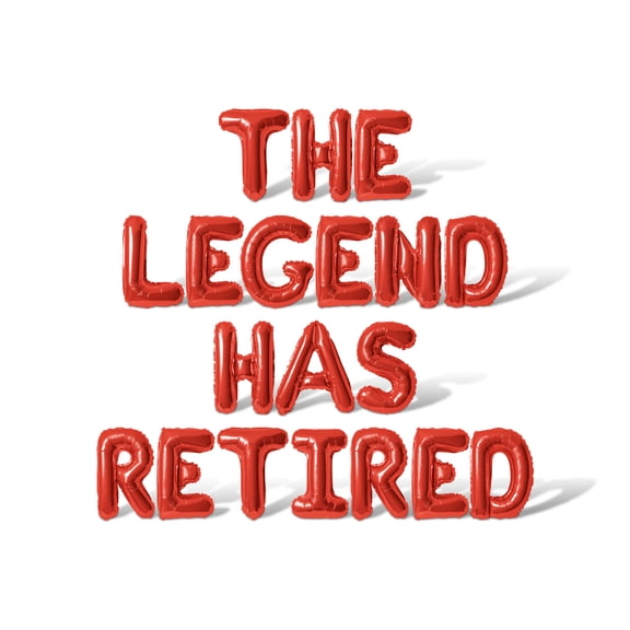 Letter Balloons - THE LEGEND HAS RETIRED 16" Inch Alphabet Letters Foil Mylar Balloon Retirement Party Banner (Red)