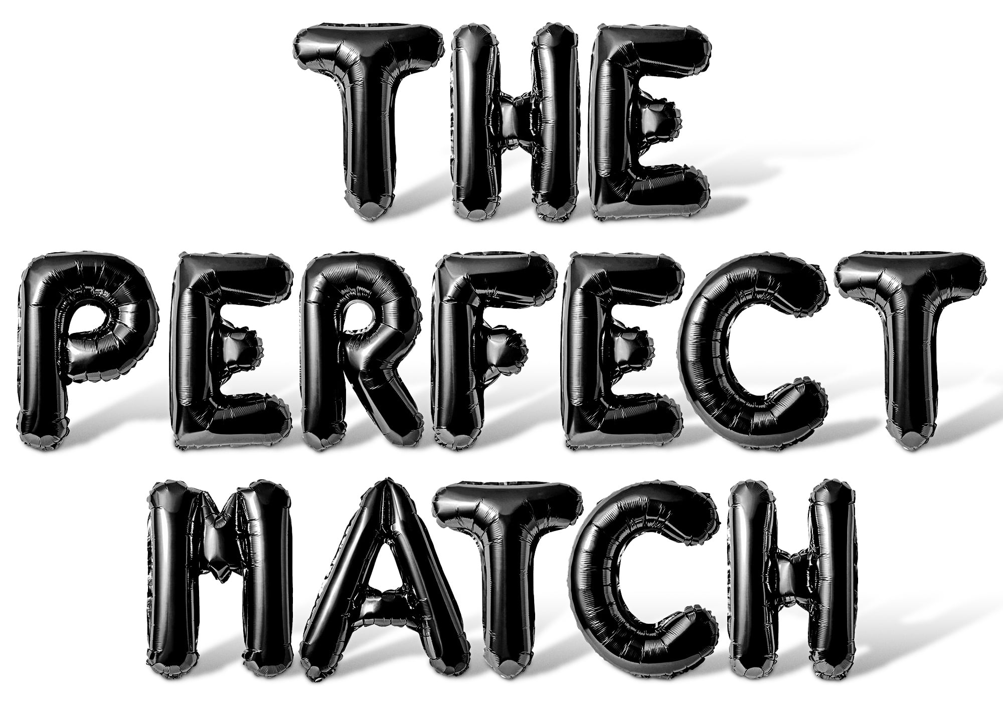 Letter Balloons - THE PERFECT MATCH 16" Inch Alphabet Letters Foil Mylar Balloon Engagement Party Banner (Black)