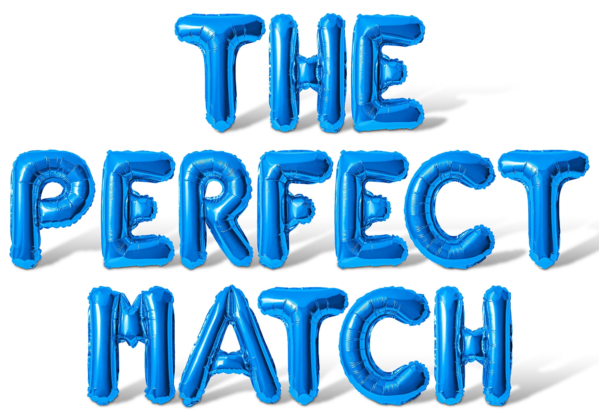 Letter Balloons - THE PERFECT MATCH 16" Inch Alphabet Letters Foil Mylar Balloon Engagement Party Banner (Blue)