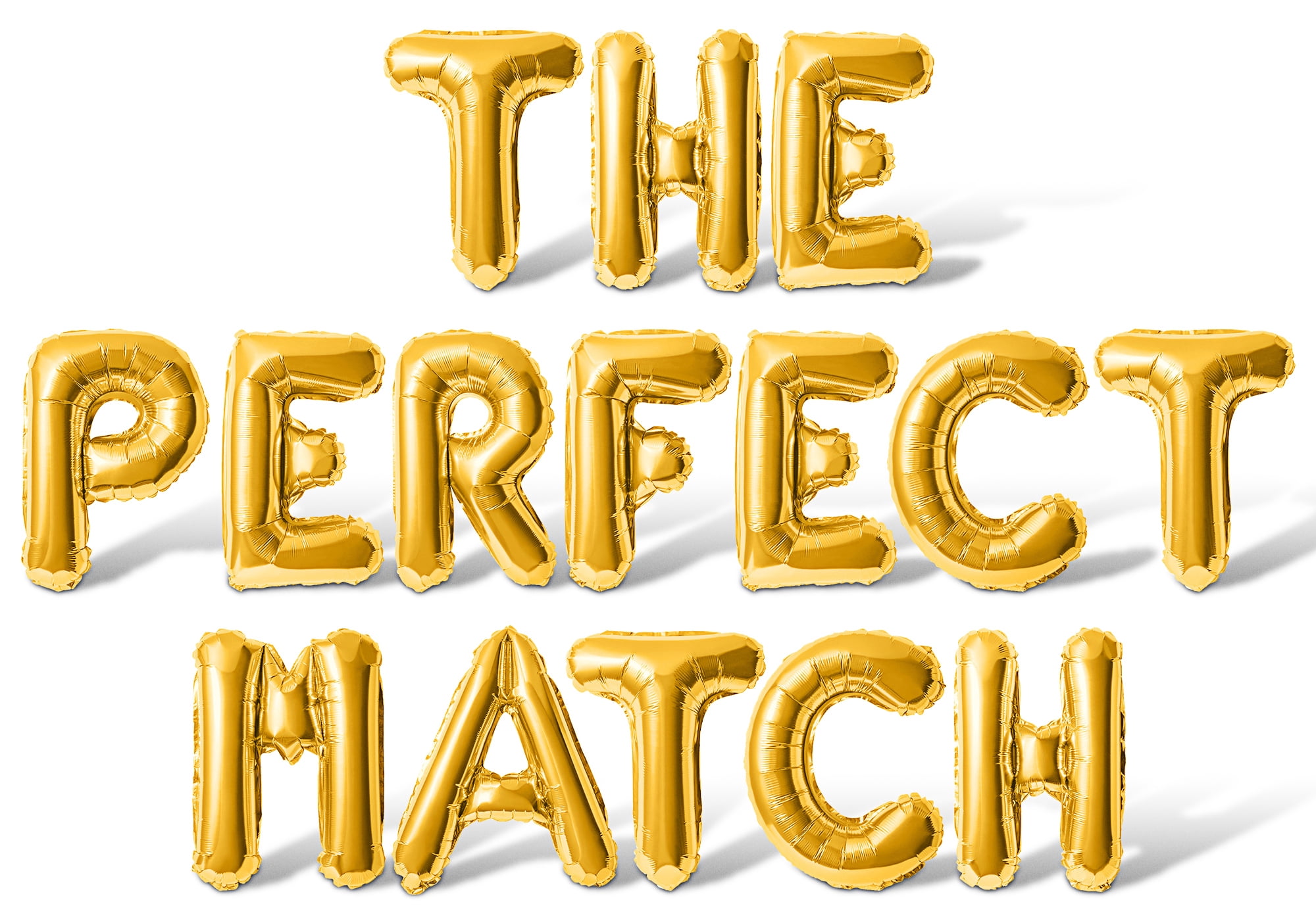 Letter Balloons - THE PERFECT MATCH 16" Inch Alphabet Letters Foil Mylar Balloon Engagement Party Banner (Gold)