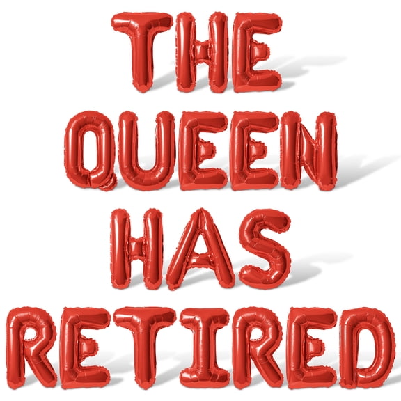 Letter Balloons - THE QUEEN HAS RETIRED 16" Inch Alphabet Letters Foil Mylar Balloon Retirement Party Banner (Red)