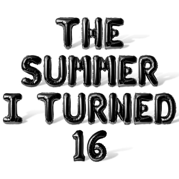 Letter Balloons - THE SUMMER I TURNED 16 16" Inch Alphabet Letters Foil Mylar Balloon 16th Birthday Party Banner (Black)