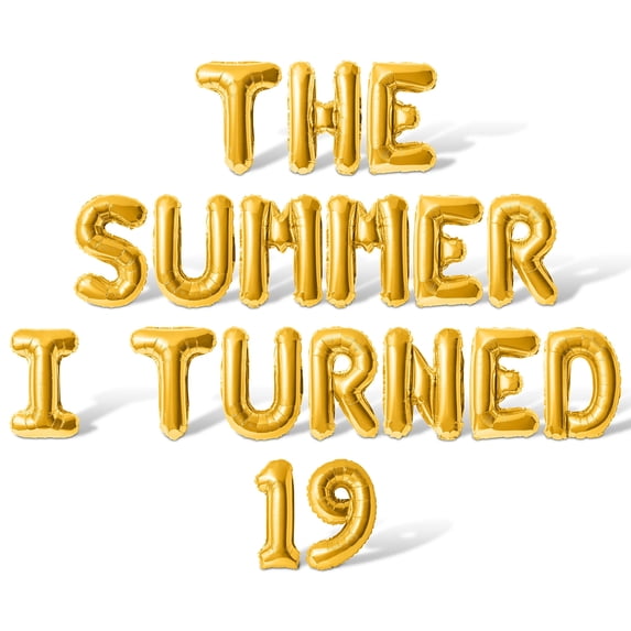 Letter Balloons - THE SUMMER I TURNED 19 16" Inch Alphabet Letters Foil Mylar Balloon 19th Birthday Party Banner (Gold)