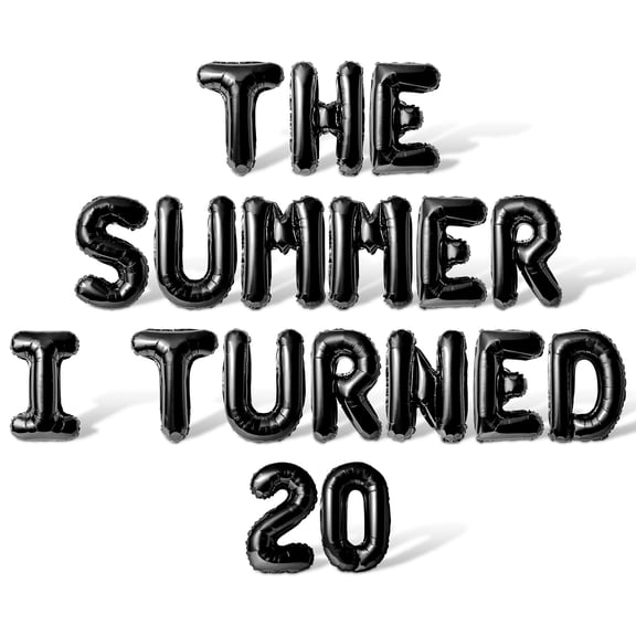 Letter Balloons - THE SUMMER I TURNED 20 16" Inch Alphabet Letters Foil Mylar Balloon 20th Birthday Party Banner (Black)