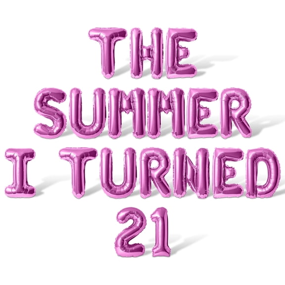 Letter Balloons - THE SUMMER I TURNED 21 16" Inch Alphabet Letters Foil Mylar Balloon 21st Birthday Party Banner (Pink)