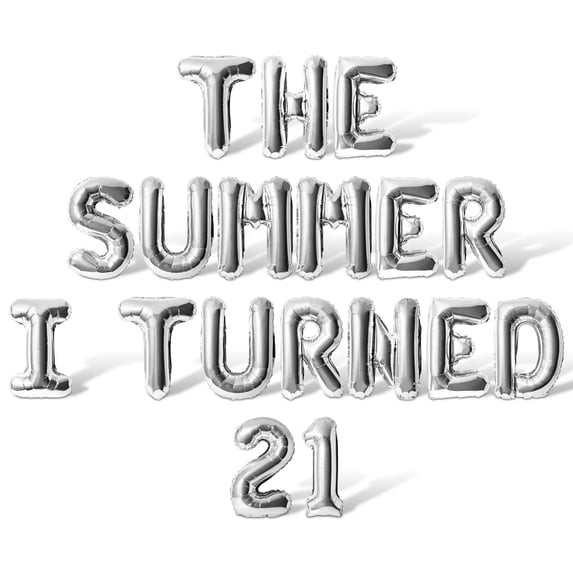 Letter Balloons - THE SUMMER I TURNED 21 16" Inch Alphabet Letters Foil Mylar Balloon 21st Birthday Party Banner (Silver)