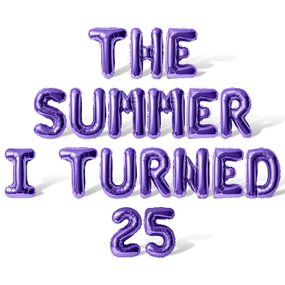 Letter Balloons - THE SUMMER I TURNED 25 16" Inch Alphabet Letters Foil Mylar Balloon 25th Birthday Party Banner (Purple)