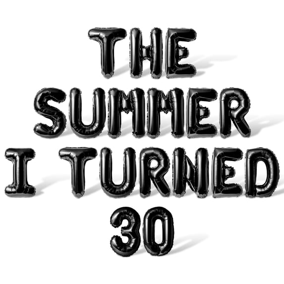 Letter Balloons - THE SUMMER I TURNED 30 16" Inch Alphabet Letters Foil Mylar Balloon 30th Birthday Party Banner (Black)