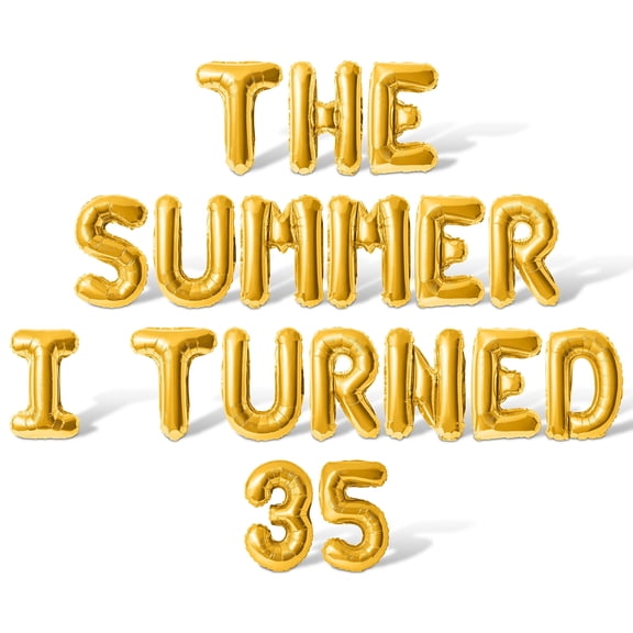 Letter Balloons - THE SUMMER I TURNED 35 16" Inch Alphabet Letters Foil Mylar Balloon 35th Birthday Party Banner (Gold)