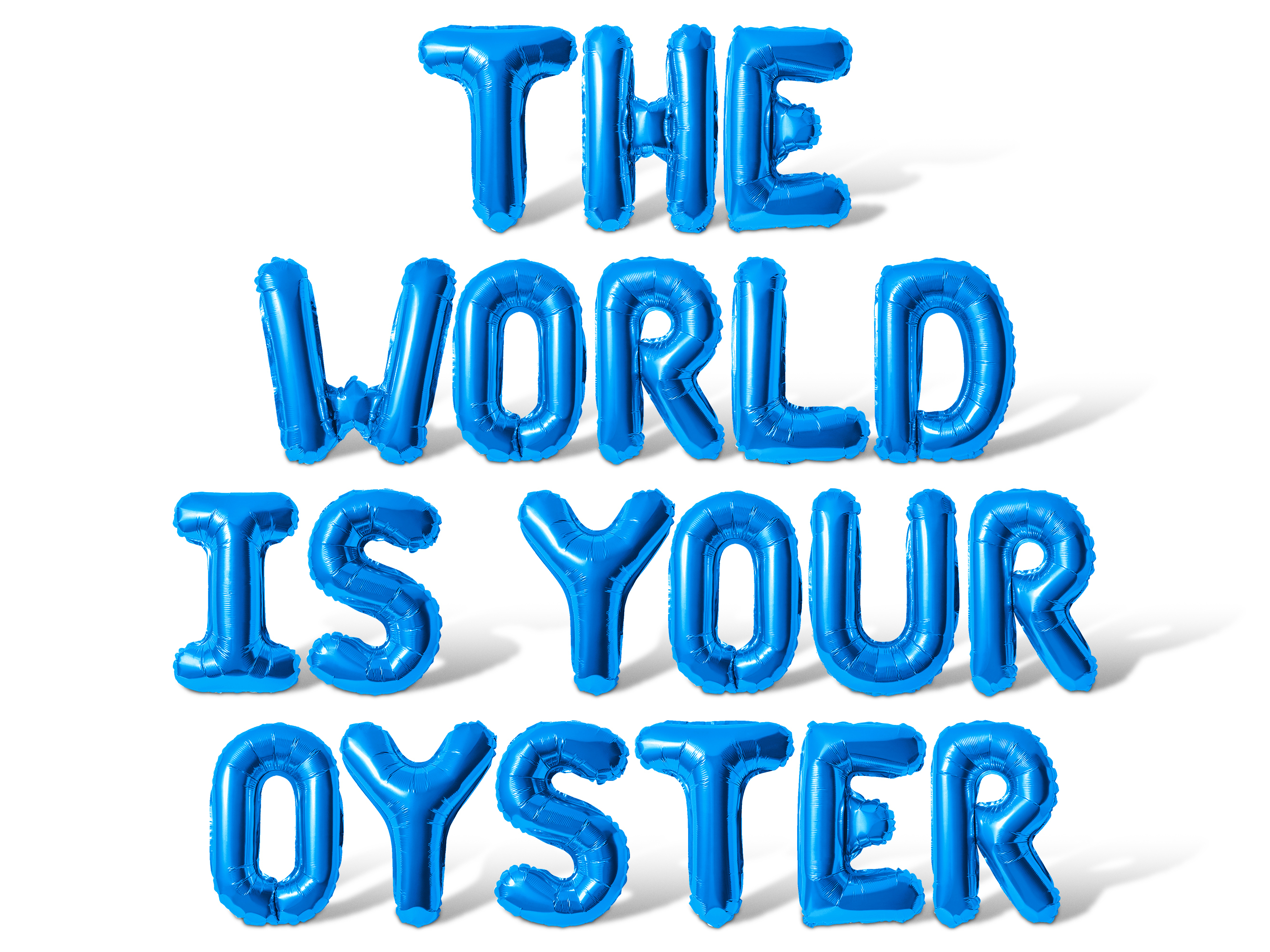 Letter Balloons - THE WORLD IS YOUR OYSTER 16" Inch Alphabet Letters Foil Mylar Balloon Graduation Day Party Banner (Blue)