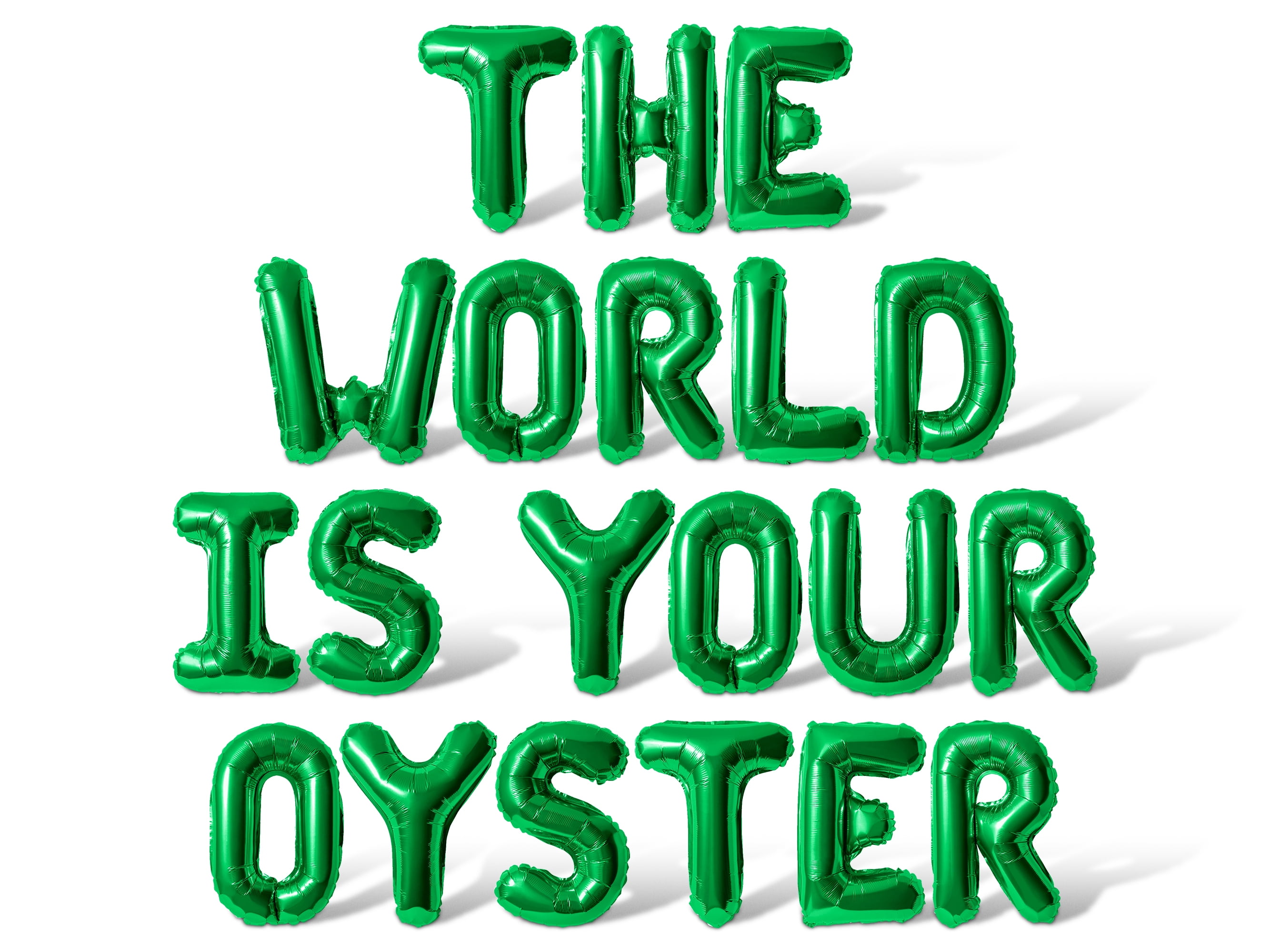 Letter Balloons - THE WORLD IS YOUR OYSTER 16" Inch Alphabet Letters Foil Mylar Balloon Graduation Day Party Banner (Green)