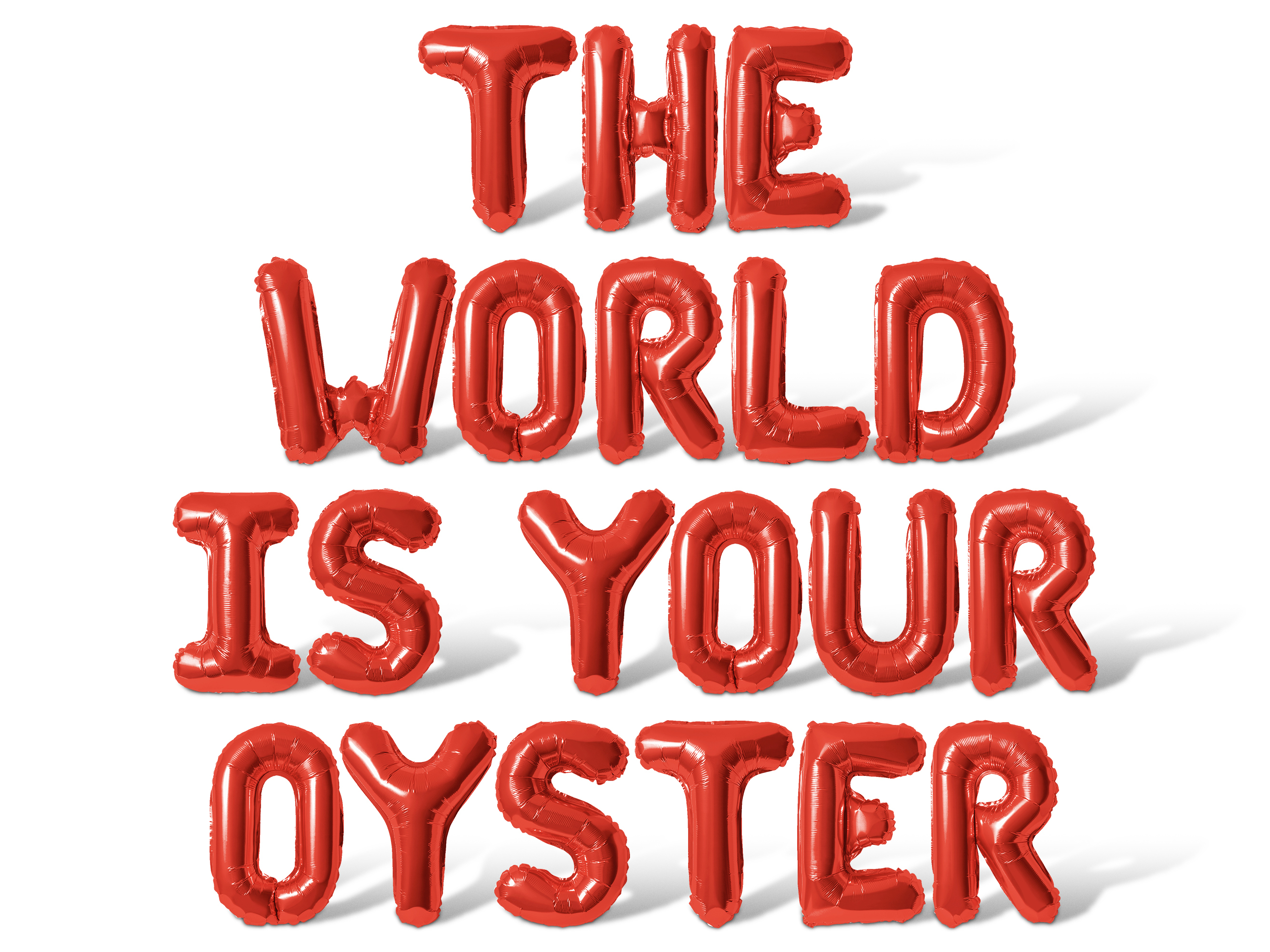 Letter Balloons - THE WORLD IS YOUR OYSTER 16" Inch Alphabet Letters Foil Mylar Balloon Graduation Day Party Banner (Red)